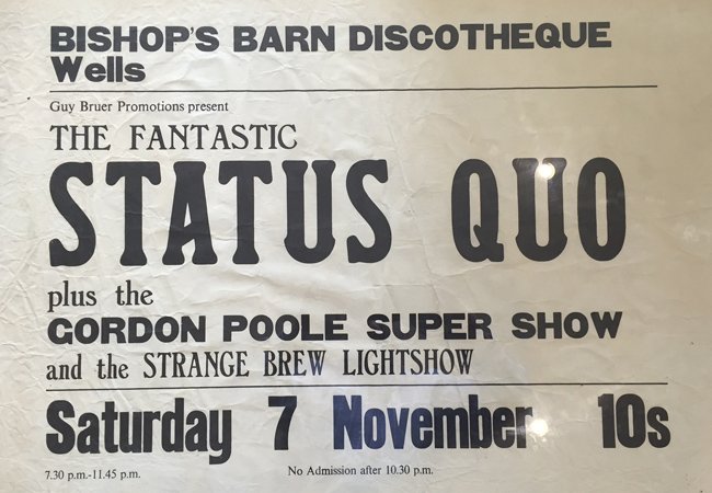 Status Quo Bishops Barn Wells Poster