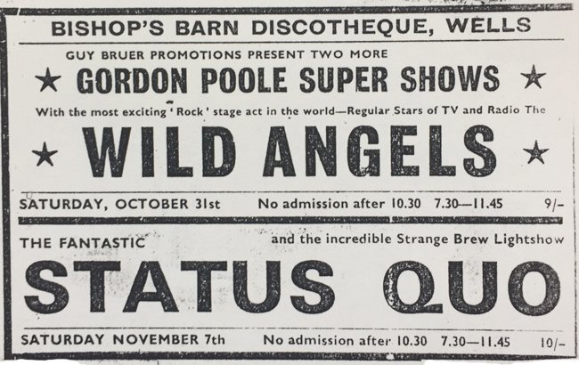 Bishops Barn Wells Status Quo and Wild Angels